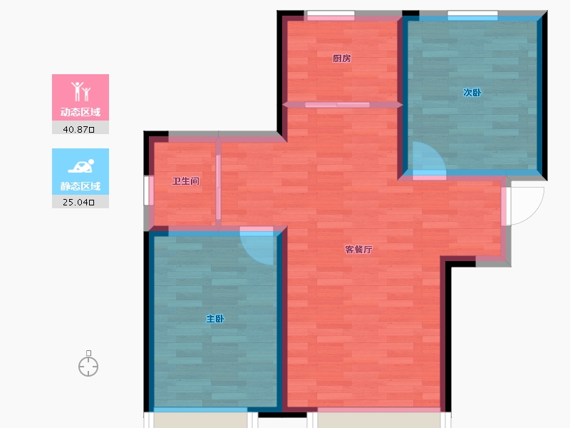 吉林省-长春市-京誉府-58.90-户型库-动静分区