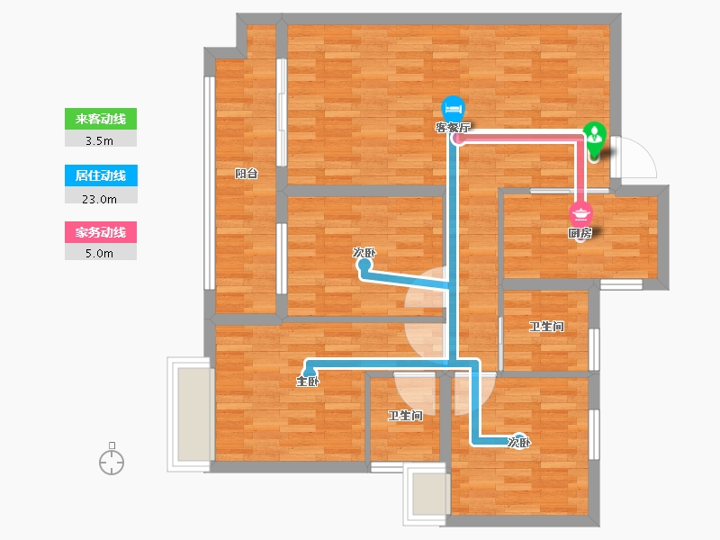 湖北省-襄阳市-东津新区2区金御府-87.23-户型库-动静线