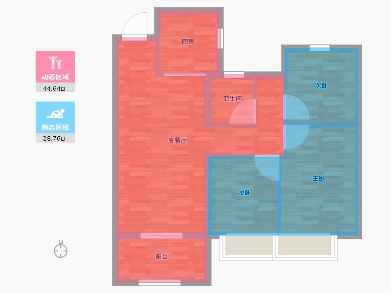 陕西省-西安市-罗曼尼-65.49-户型库-动静分区