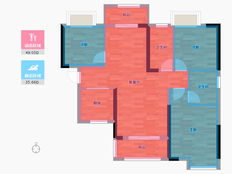 湖南省-长沙市-鸿邦国际城-75.21-户型库-动静分区