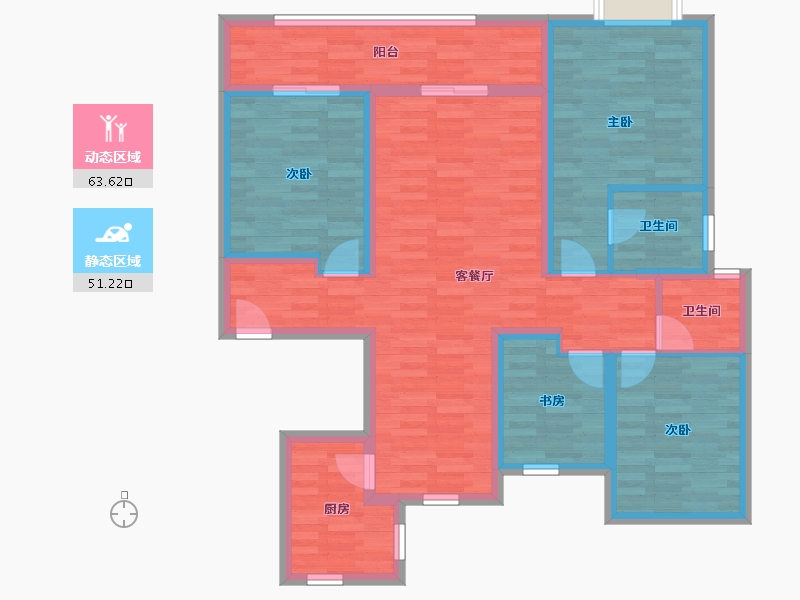 浙江省-宁波市-中海枫桥里-101.60-户型库-动静分区