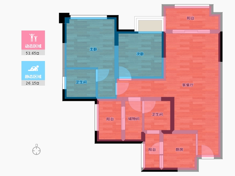 四川省-成都市-外滩逸景-69.39-户型库-动静分区