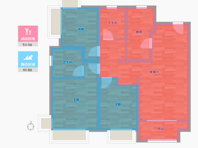 江苏省-苏州市-慧西路15号-80.00-户型库-动静分区