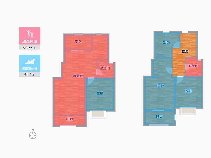 江苏省-镇江市-中南世纪城・望江-120.67-户型库-动静分区