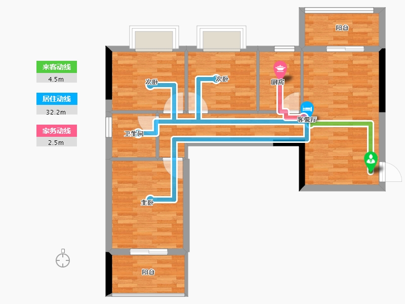 福建省-龙岩市-华龙小区-68.00-户型库-动静线