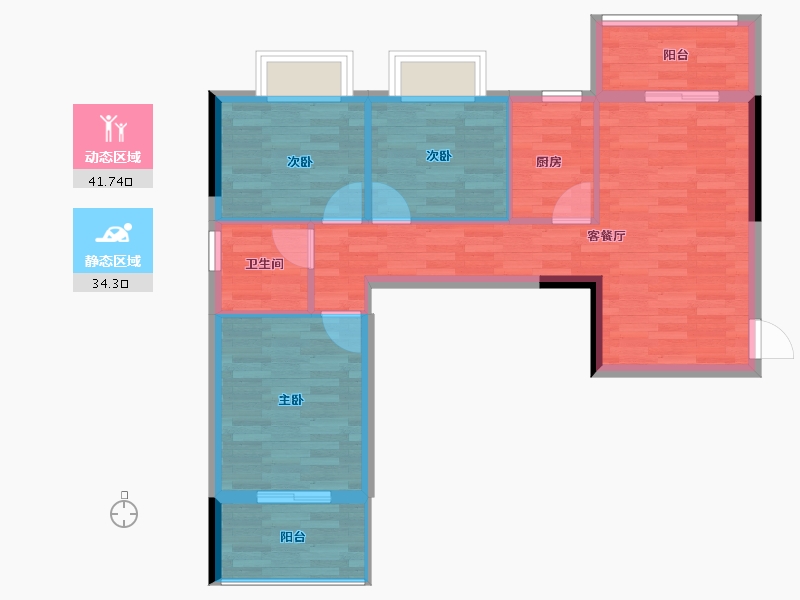 福建省-龙岩市-华龙小区-68.00-户型库-动静分区