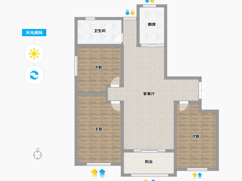 山东省-临沂市-南湖尚城-124.00-户型库-采光通风