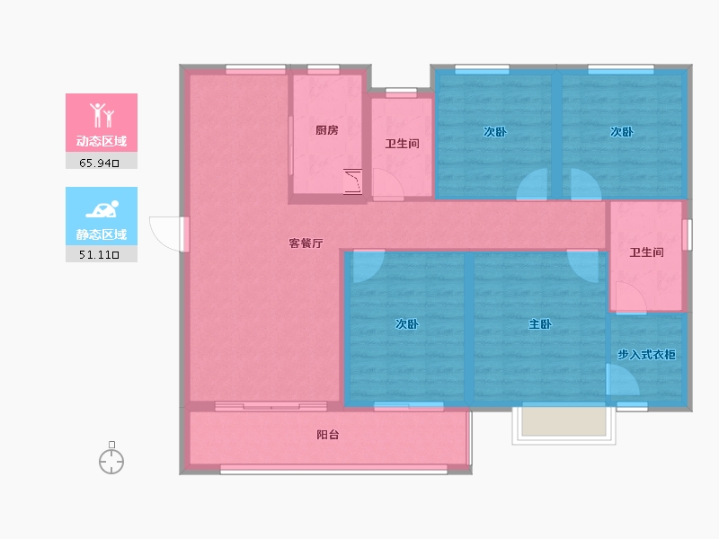 福建省-福州市-世茂海峡城-105.00-户型库-动静分区