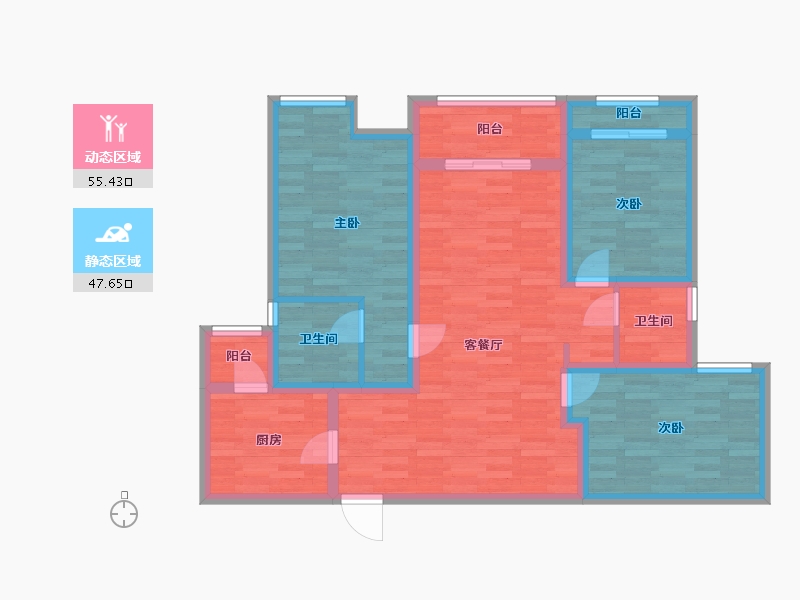 河南省-驻马店市-建业・十八城五期-91.14-户型库-动静分区