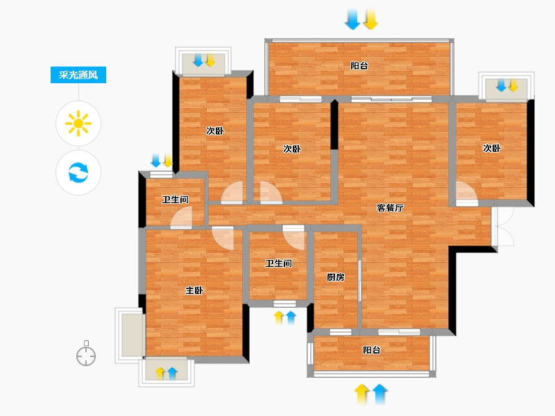 广西壮族自治区-南宁市-新希望锦官城-112.52-户型库-采光通风