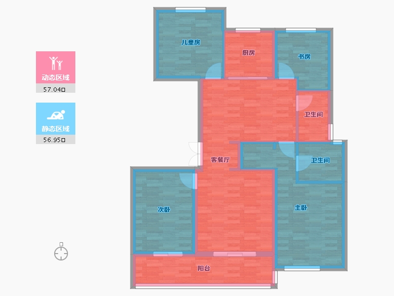 浙江省-杭州市-越秀招商云悦湾-102.36-户型库-动静分区