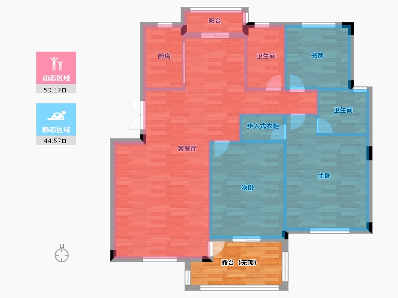 浙江省-嘉兴市-御溪半岛-96.00-户型库-动静分区