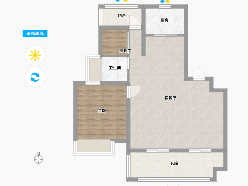 安徽省-合肥市-文一・锦门桃李-73.75-户型库-采光通风