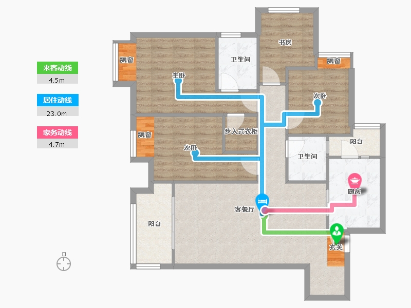 重庆-重庆市-融汇半岛拾光公馆-102.16-户型库-动静线