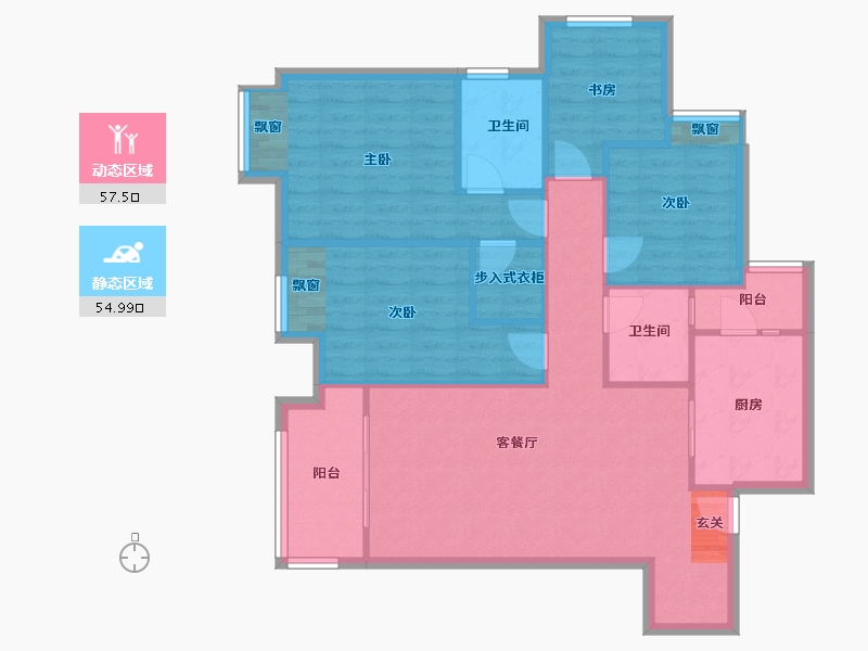 重庆-重庆市-融汇半岛拾光公馆-102.16-户型库-动静分区