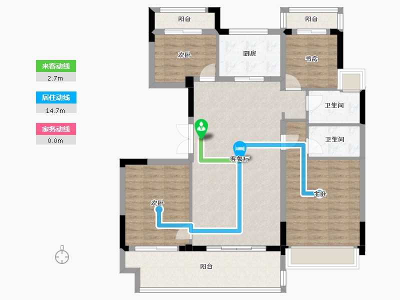 江苏省-苏州市-虞澜别院-104.00-户型库-动静线