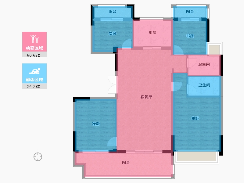 江苏省-苏州市-虞澜别院-104.00-户型库-动静分区