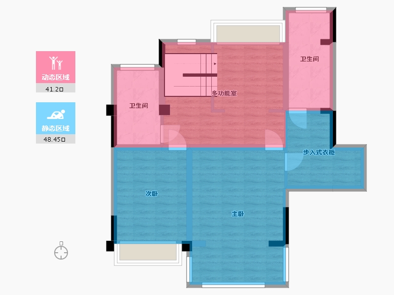 四川省-成都市-蔚蓝卡地亚云墅-79.18-户型库-动静分区