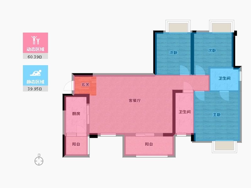 四川省-成都市-中铁城鉴湖栖郡-89.78-户型库-动静分区