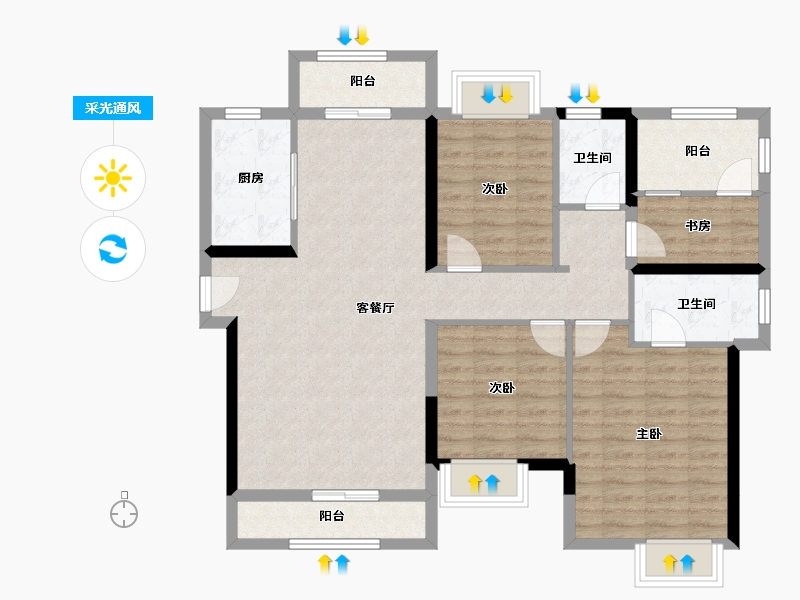 广东省-梅州市-大埔奥园广场-102.17-户型库-采光通风