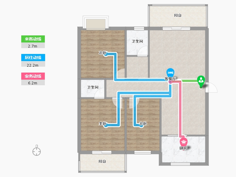 湖北省-咸宁市-金泽华庭-102.94-户型库-动静线