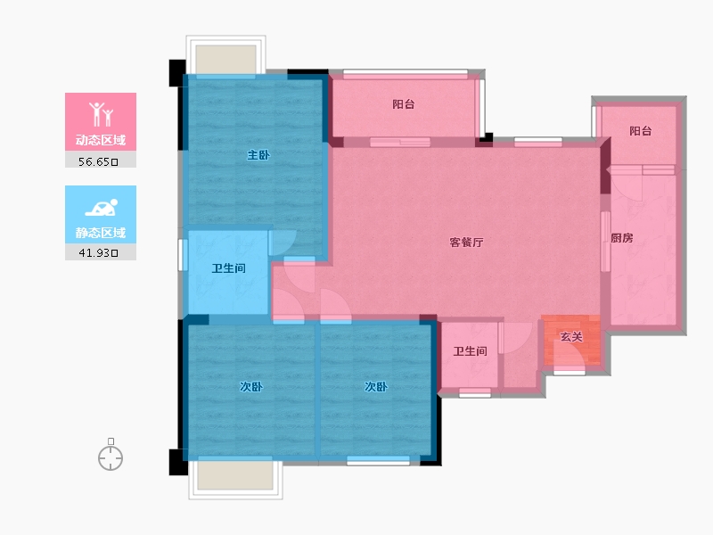 四川省-成都市-润扬19-87.91-户型库-动静分区