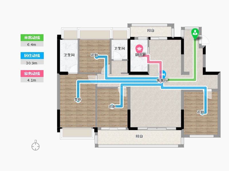 广东省-清远市-碧桂园泊林-119.27-户型库-动静线