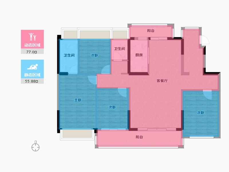 广东省-清远市-碧桂园泊林-119.27-户型库-动静分区