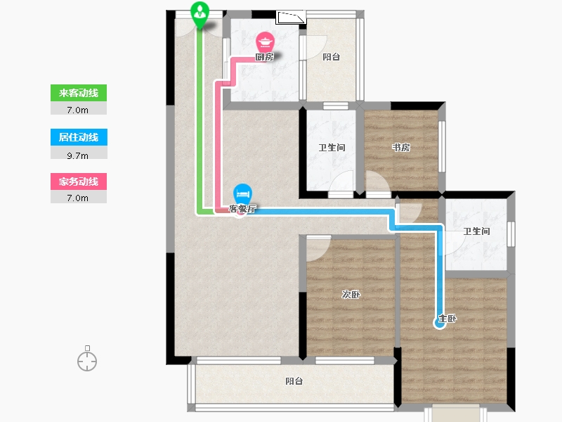 贵州省-毕节市-玉满堂-100.96-户型库-动静线