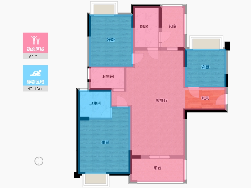 四川省-成都市-人居越秀紫云府项目-93.00-户型库-动静分区