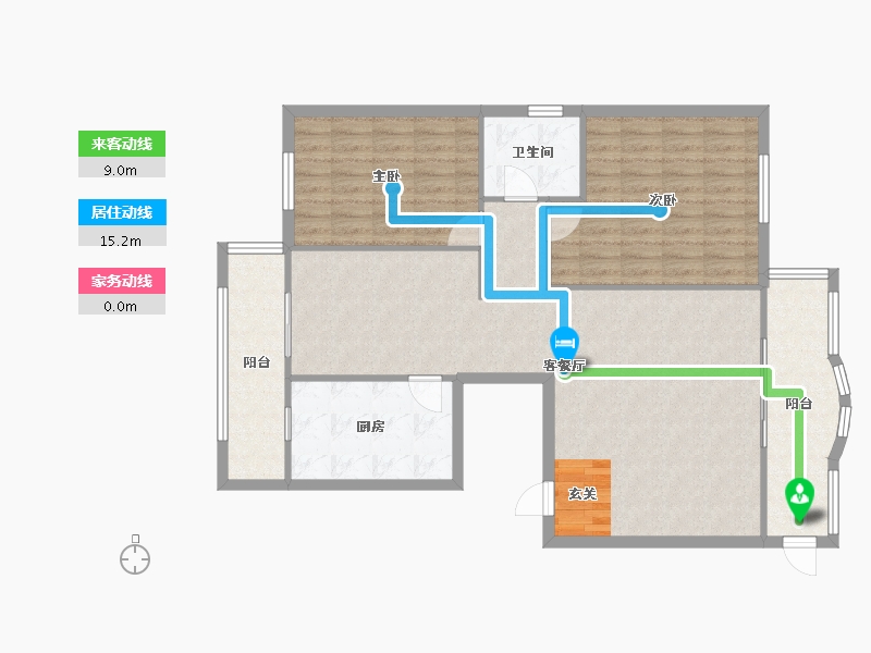 陕西省-西安市-唐园新苑-108.70-户型库-动静线