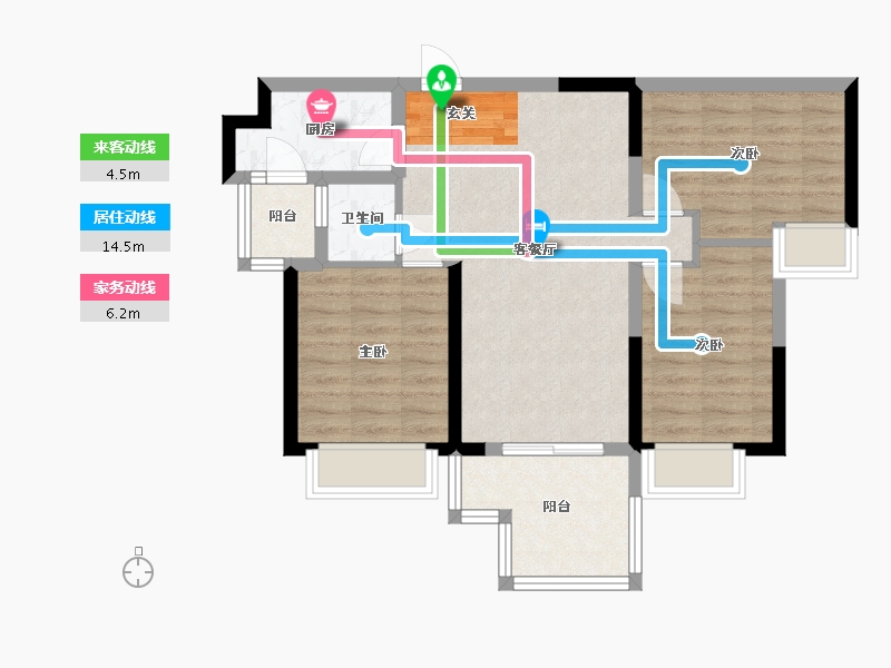 四川省-成都市-观岭国际社区翡翠湾-72.98-户型库-动静线