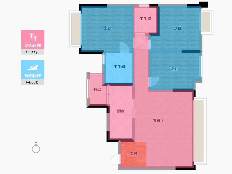 四川省-成都市-中交牧山美庐-84.86-户型库-动静分区