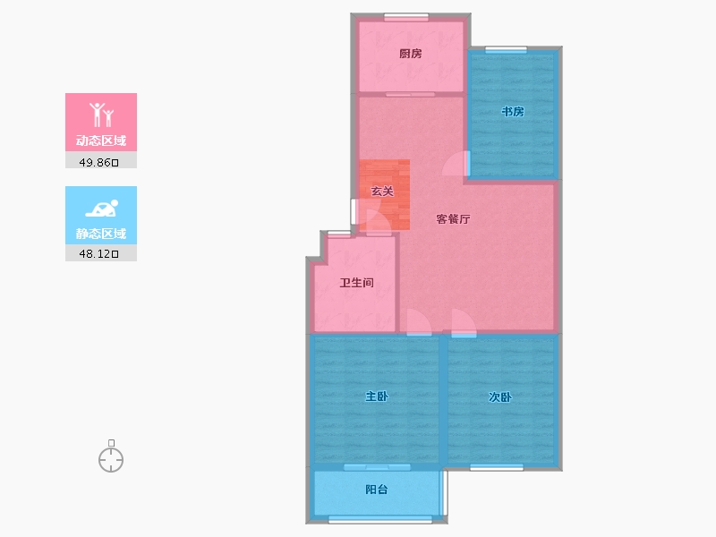 山东省-烟台市-幸福小区-88.45-户型库-动静分区