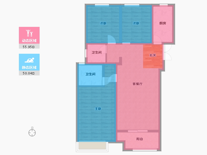 河南省-洛阳市-建业滨河珑府-94.53-户型库-动静分区