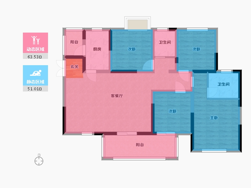 四川省-成都市-凤凰1号栖云湖-101.33-户型库-动静分区