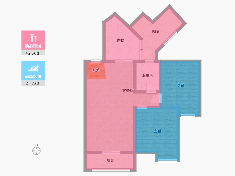 四川省-宜宾市-金山小区-80.69-户型库-动静分区