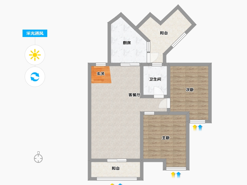 四川省-宜宾市-金山小区-80.69-户型库-采光通风