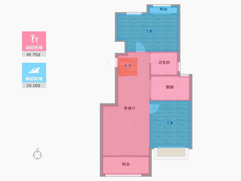 山东省-青岛市-卓越蔚蓝群岛-68.17-户型库-动静分区