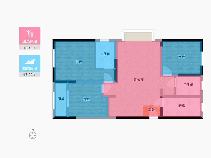 山东省-济南市-荣盛时代首府-76.04-户型库-动静分区