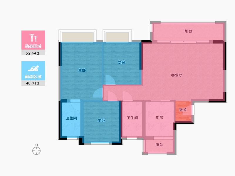 四川省-成都市-天慧・凯颂广场-89.34-户型库-动静分区