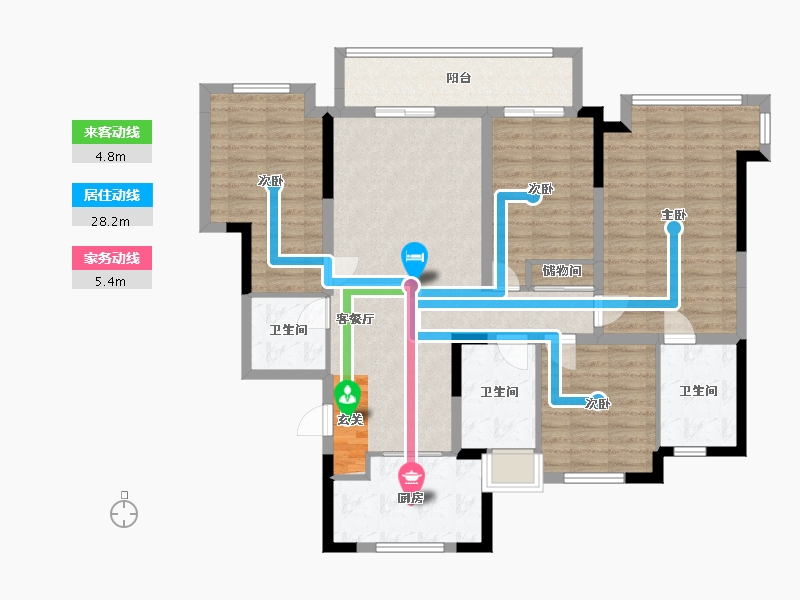 湖南省-长沙市-新城和樾-115.43-户型库-动静线