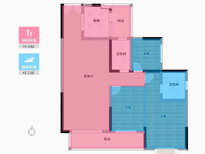 贵州省-毕节市-玉满堂-100.96-户型库-动静分区