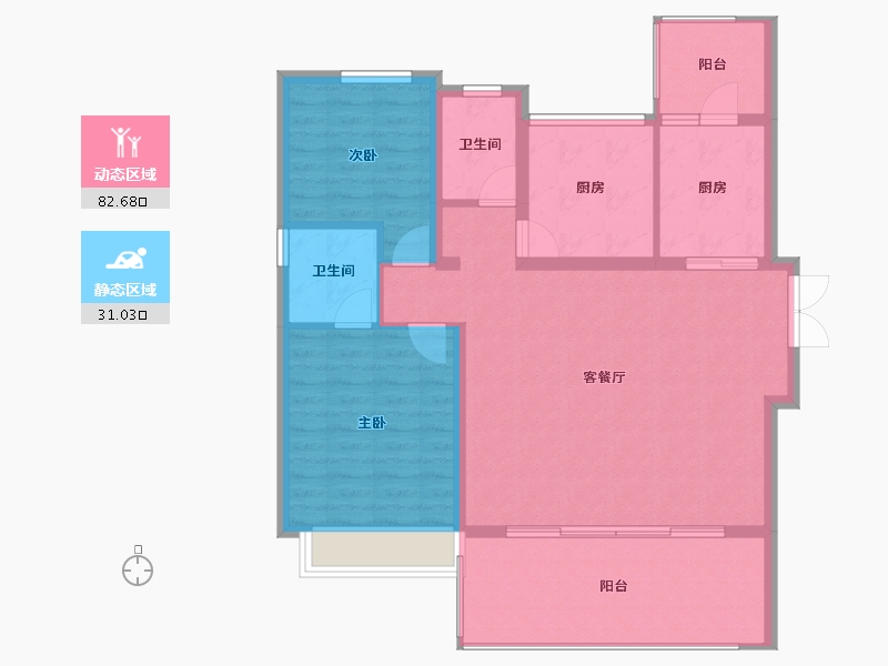 贵州省-遵义市-西派府-103.77-户型库-动静分区