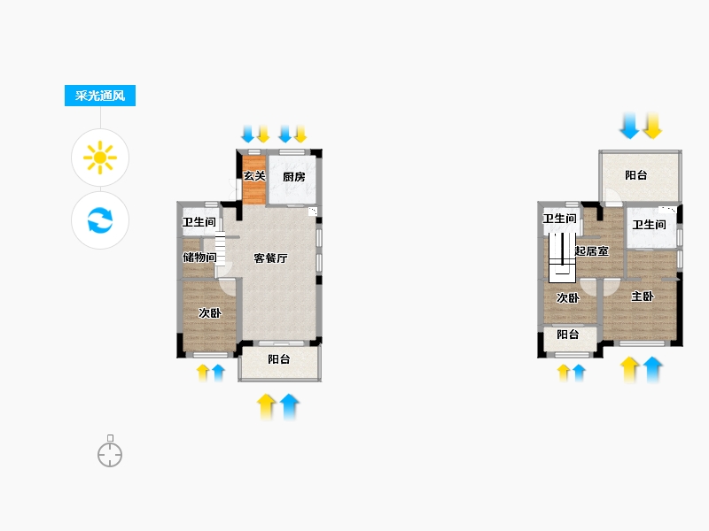 上海-上海市-光明�庐-96.00-户型库-采光通风