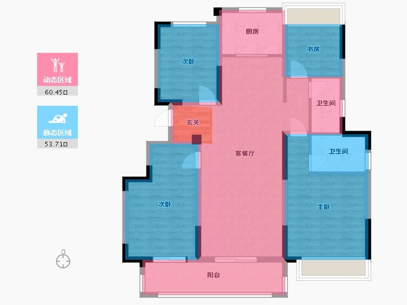 江苏省-扬州市-中信泰富锦苑-102.00-户型库-动静分区