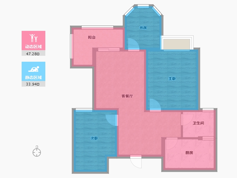 江苏省-徐州市-玫瑰园-71.47-户型库-动静分区