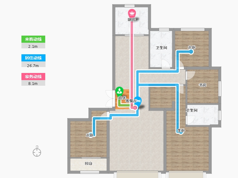 山东省-东营市-融创滨江壹号-130.14-户型库-动静线