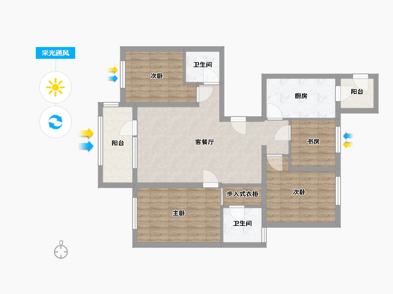 辽宁省-大连市-中铁建山语城-90.00-户型库-采光通风