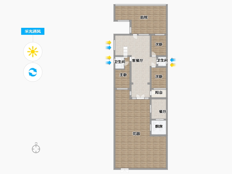 陕西省-渭南市-潼关县太要镇-174.99-户型库-采光通风